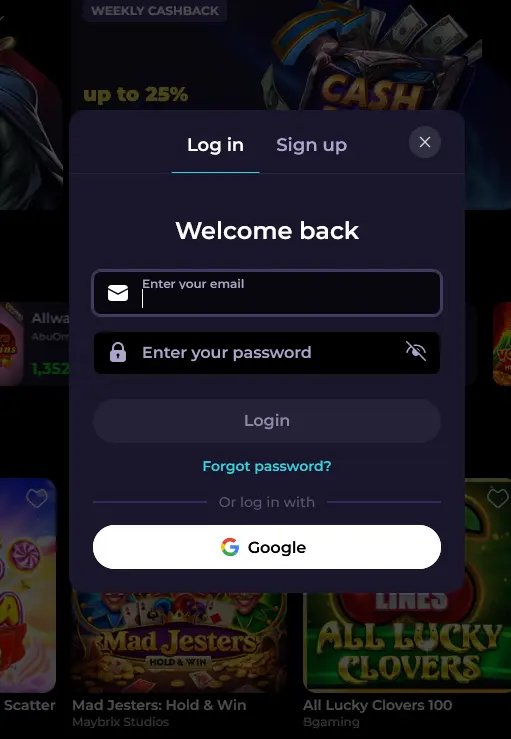 HighFlyBet Casino Login – Anmeldemaske auf highflybet.jetzt